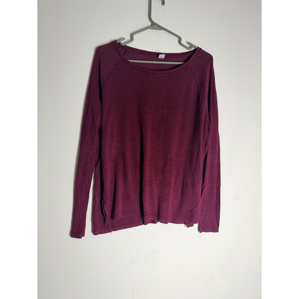 Old Navy Luxe Womens Small Burgundy Maroon Long Sleeve Soft Rayon Blend Top